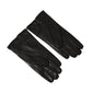 Black Leather Embossed Logo Short Hands Gloves