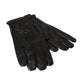 Black Leather Embossed Logo Short Hands Gloves