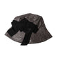 Black Gray Patterned Leather Bucket Hat