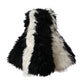 Black White Stripes Mohair Fur Bucket Hat