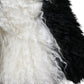 Black White Stripes Mohair Fur Bucket Hat
