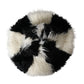 Black White Stripes Mohair Fur Bucket Hat