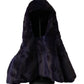 Black Weasel Fur Whole Head Wrap Hat