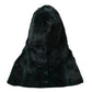 Black Weasel Fur Whole Head Wrap Hat