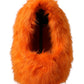 Orange Faux Fur Whole Head Wrap Hat