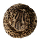 Brown Leopard Fur Women Bucket Hat