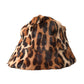 Brown Leopard Fur Women Bucket Hat