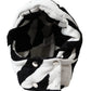 Black White Wool Whole Head Wrap Hat