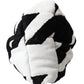 Black White Wool Whole Head Wrap Hat