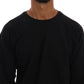 Elegant Black Cotton Crewneck Sweater