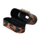 Brown Leopard Calf Leather Logo Plaque Airpods Case