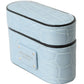 Light Blue Leather Metal Logo Plaque Airpods Case