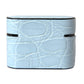 Light Blue Leather Metal Logo Plaque Airpods Case