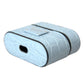 Light Blue Leather Metal Logo Plaque Airpods Case