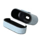 Light Blue Leather Metal Logo Plaque Airpods Case