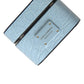 Light Blue Leather Metal Logo Plaque Airpods Case