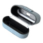 Light Blue Leather Metal Logo Plaque Airpods Case