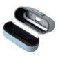 Light Blue Leather Metal Logo Plaque Airpods Case