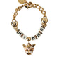 Gold Tone Brass Chain MY DOG Heart Bracelet