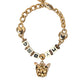 Gold Tone Brass Chain MY DOG Heart Bracelet