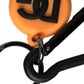 Orange Rubber DG Logo Round Brass Metal Keyring Keychain