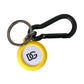 Yellow Rubber DG Logo Round Brass Metal Keyring Keychain