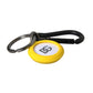 Yellow Rubber DG Logo Round Brass Metal Keyring Keychain