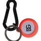 Red Orange Rubber DG Logo Round Metal Keyring Keychain