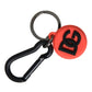 Red Orange Rubber DG Logo Round Metal Keyring Keychain