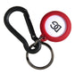 Red Rubber DG Logo Round Metal Brass Keyring Keychain