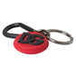 Red Rubber DG Logo Round Metal Brass Keyring Keychain