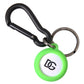 Green Rubber DG Logo Round Brass Metal Keyring Keychain