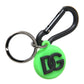 Green Rubber DG Logo Round Brass Metal Keyring Keychain