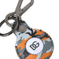 Camouflage Leather DG Logo Round Metal Keyring Keychain