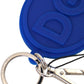 Blue Rubber DG Logo Silver Brass Metal Keyring Keychain