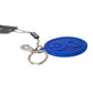 Blue Rubber DG Logo Silver Brass Metal Keyring Keychain