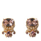 Gold Tone 925 Sterling Silver Crystal Cufflink