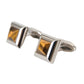 Silver Plated Brass Pin Crystal Cufflinks