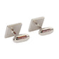 Silver Plated Brass Pin Crystal Cufflinks