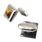 Silver Plated Brass Pin Crystal Cufflinks