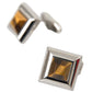 Silver Plated Brass Pin Crystal Cufflinks