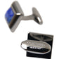 Silver Plated Brass Pin Crystal Cufflinks