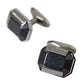 Silver Plated Brass Pin Crystal Cufflinks