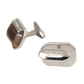 Silver Plated Brass Pin Crystal Cufflinks