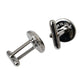 Silver Plated Brass Round Pin Men Cufflinks