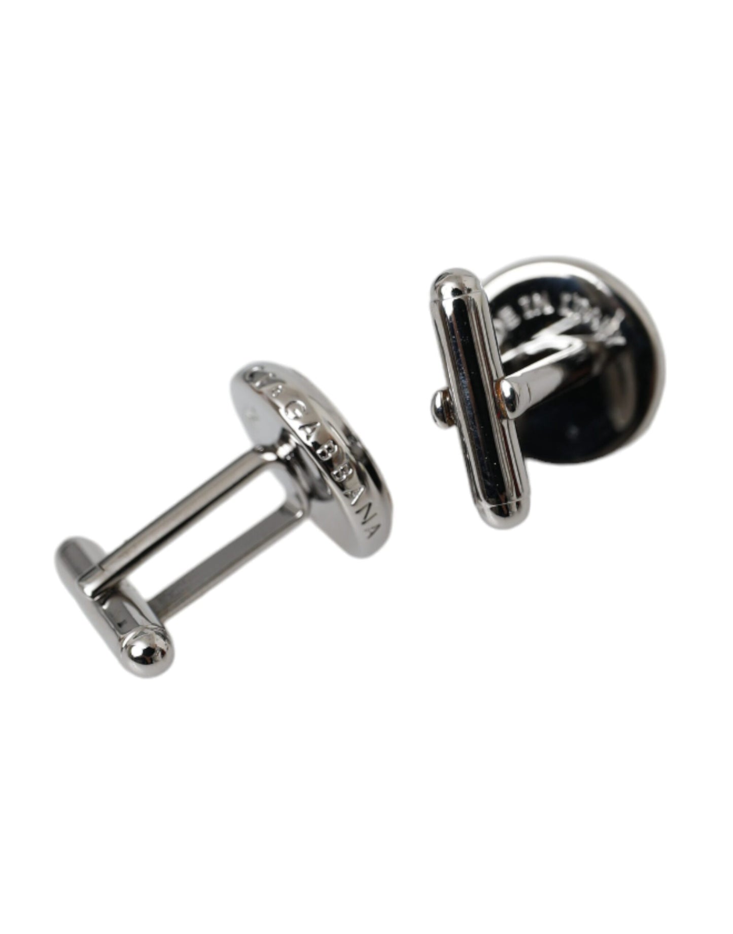 Silver Plated Brass Round Pin Men Cufflinks