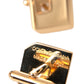 Gold Plated Metal Brass Square Pin Cufflinks