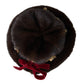 Dark Brown Mink Fur Gold Crystal Crown Hat