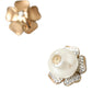 Gold Tone Maxi Faux Pearl Floral Clip-on Jewelry Earrings