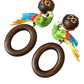 Multicolor Parrot Wood Brass Crystal Embellished Earring